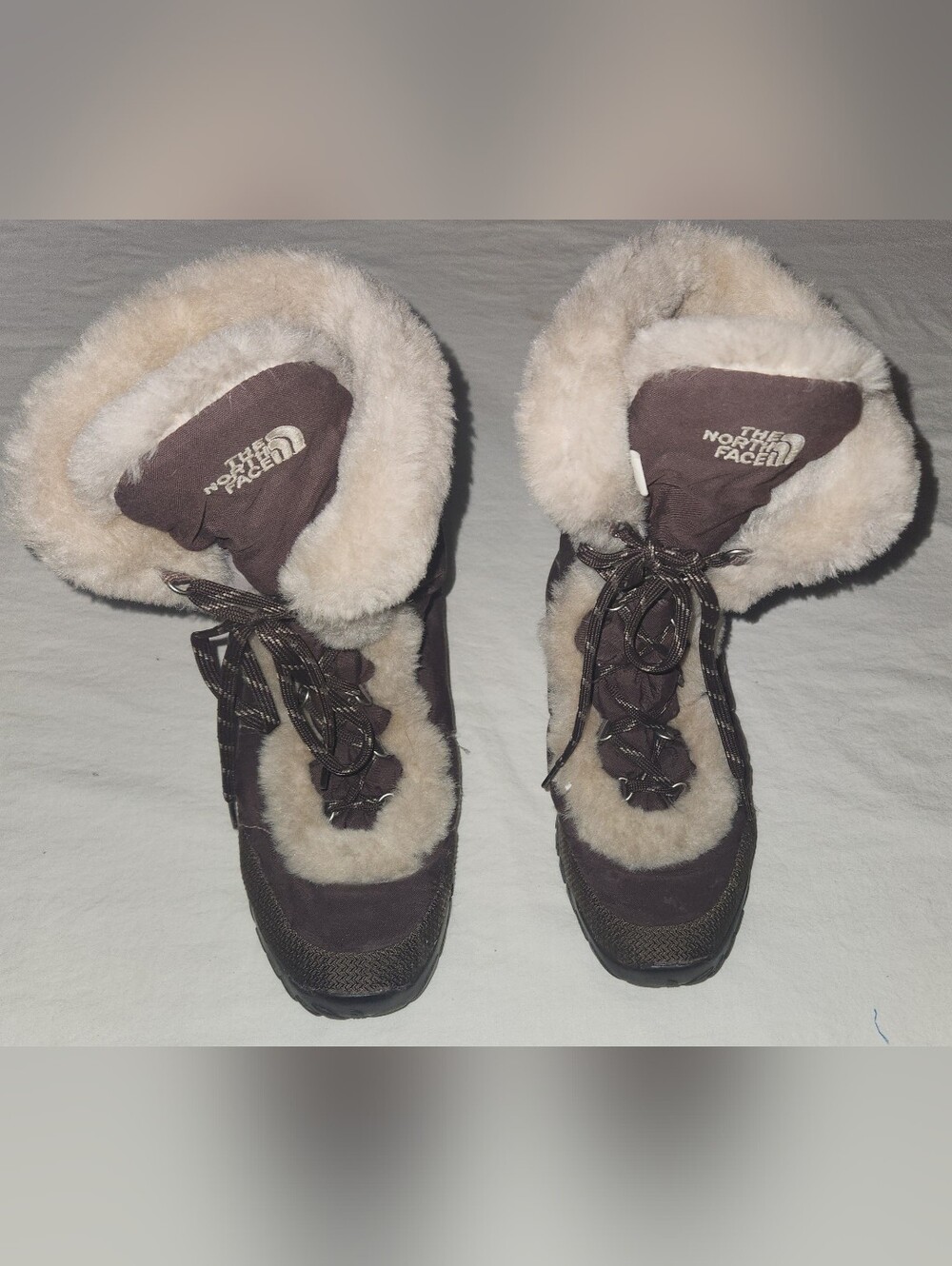 The North Face Goose Down Women's Faux Fur Brown Winter Boots Size 9